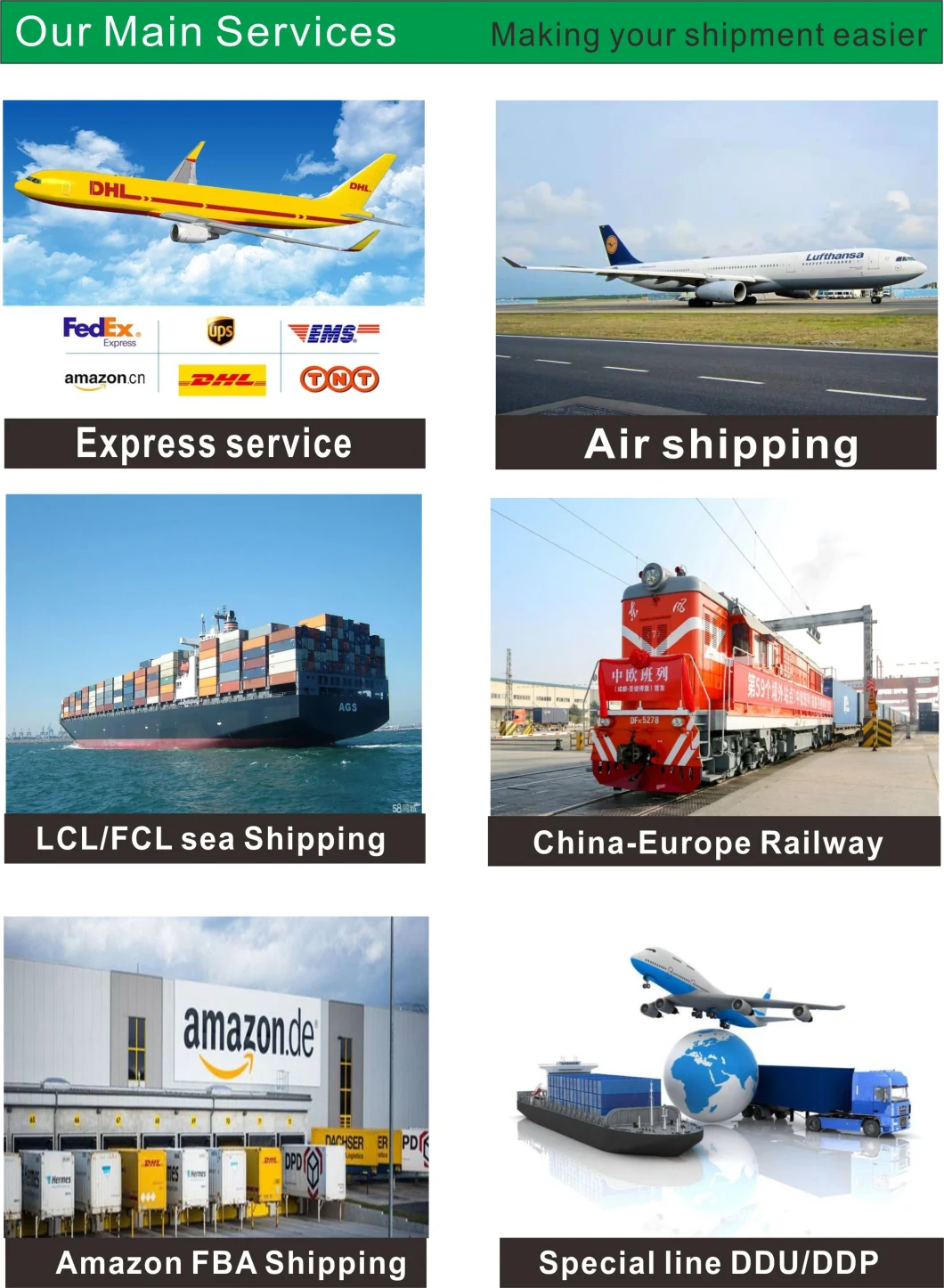 Competitive Air Freight DHL UPS FedEx TNT International Couriers Service